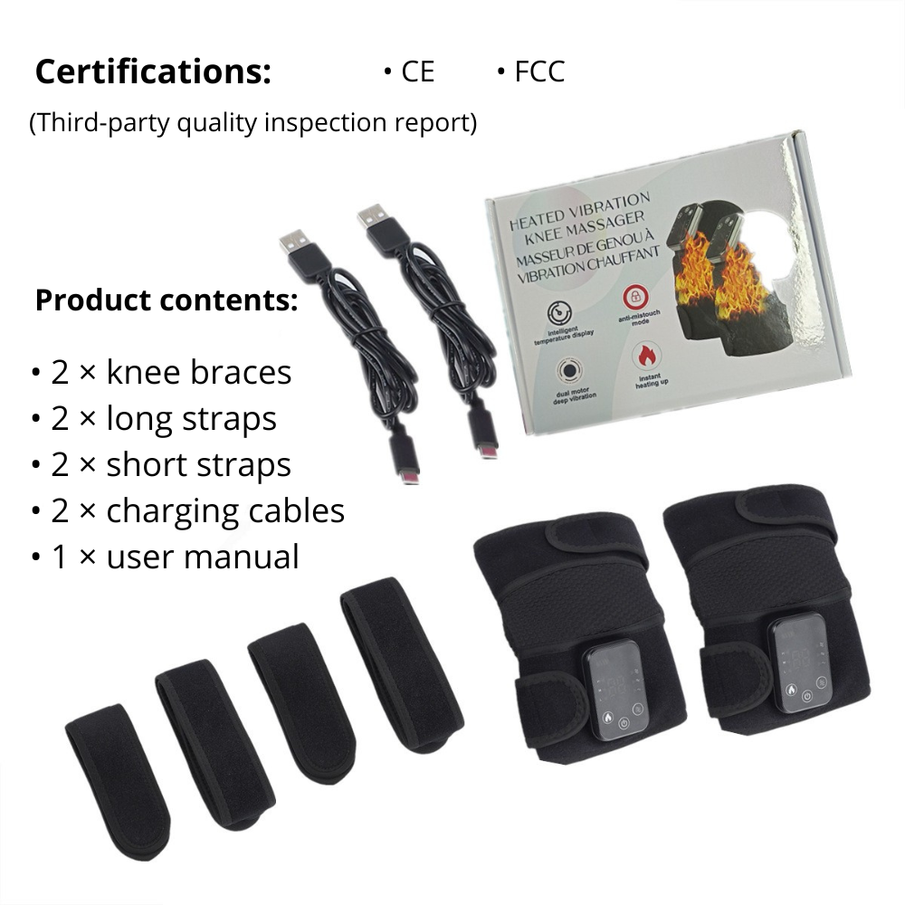 ThermoFlex™ | Draadloze Verwarmende Kniebrace met Massage