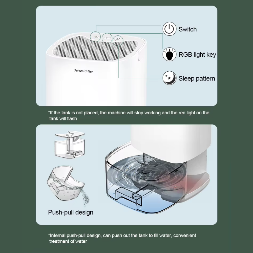 Dehumidifier™ | Slimme luchtontvochtiger met LED-verlichting