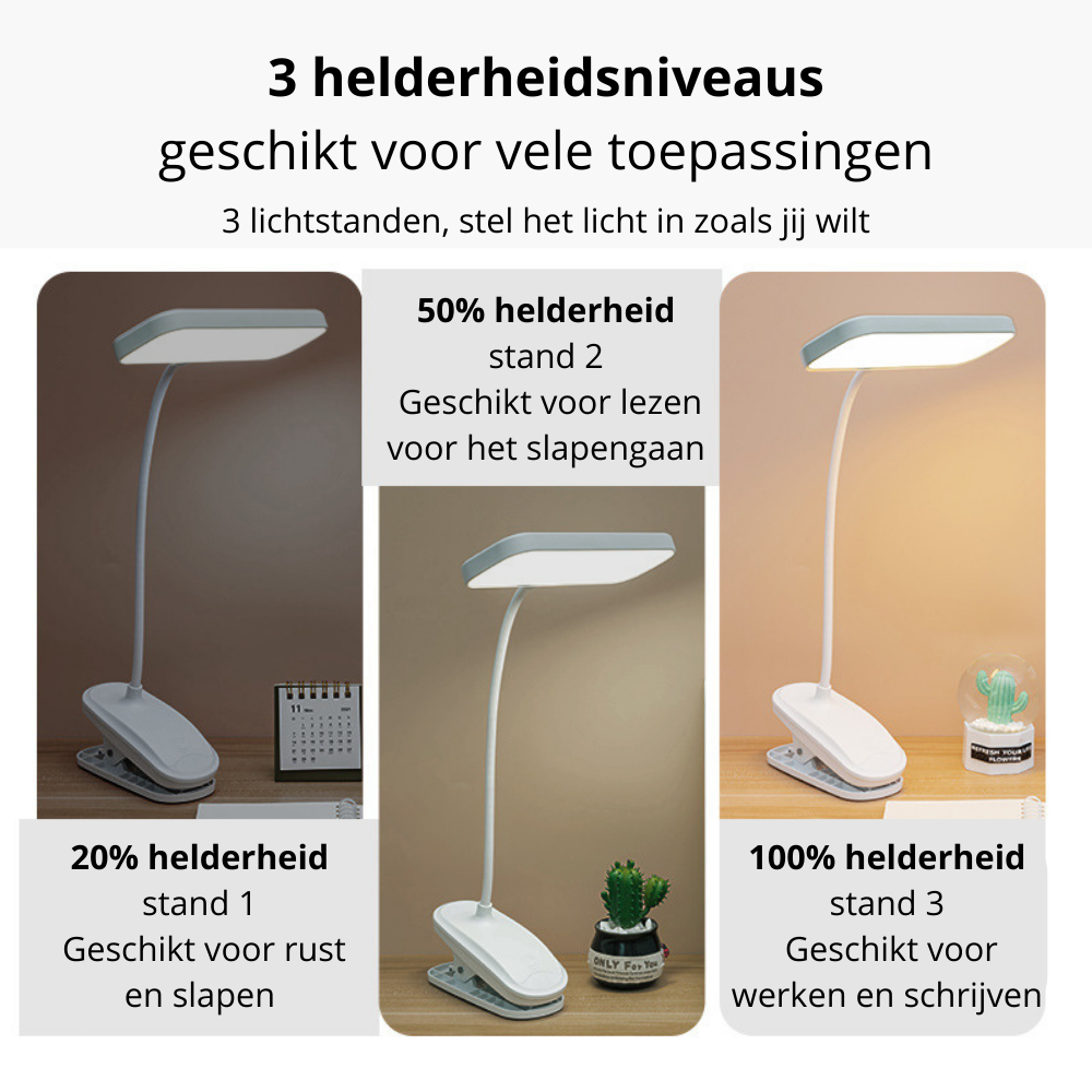 Beam™ | Oplaadbare klem bureaulamp
