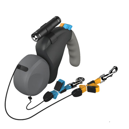 DuoLight™ | Dubbele Automatische Hondenriem met LED-licht