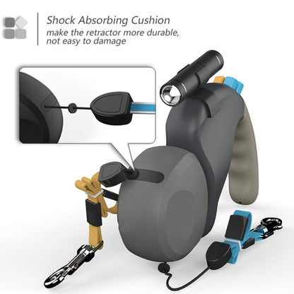 DuoLight™ | Dubbele Automatische Hondenriem met LED-licht